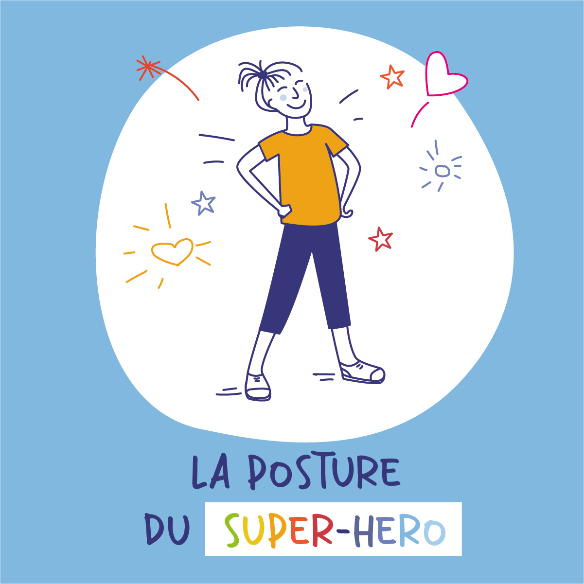 La posture du super héro - dessin